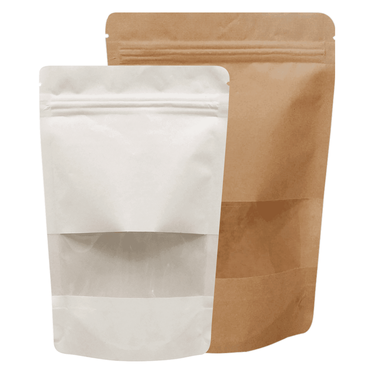 Kraft paper standup pouches with window