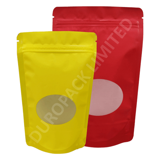 Matt Oval Window Coloured Standup Pouches