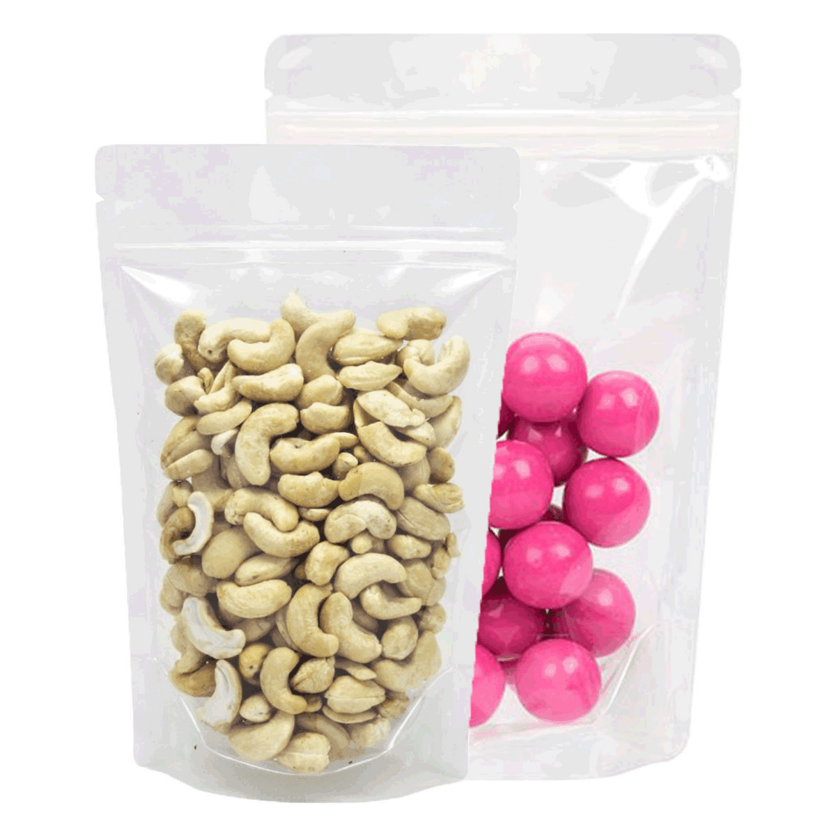 Transparent standup zipper pouches