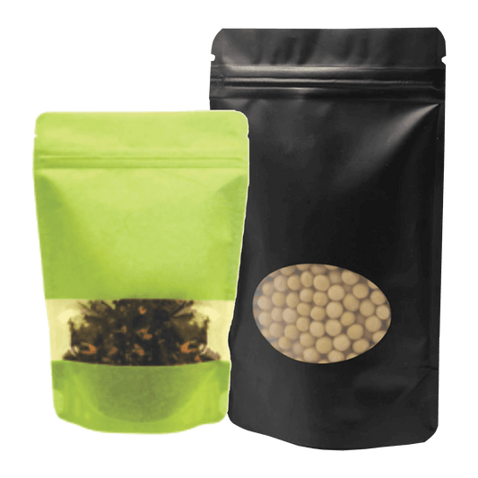 Matte standup pouch with window